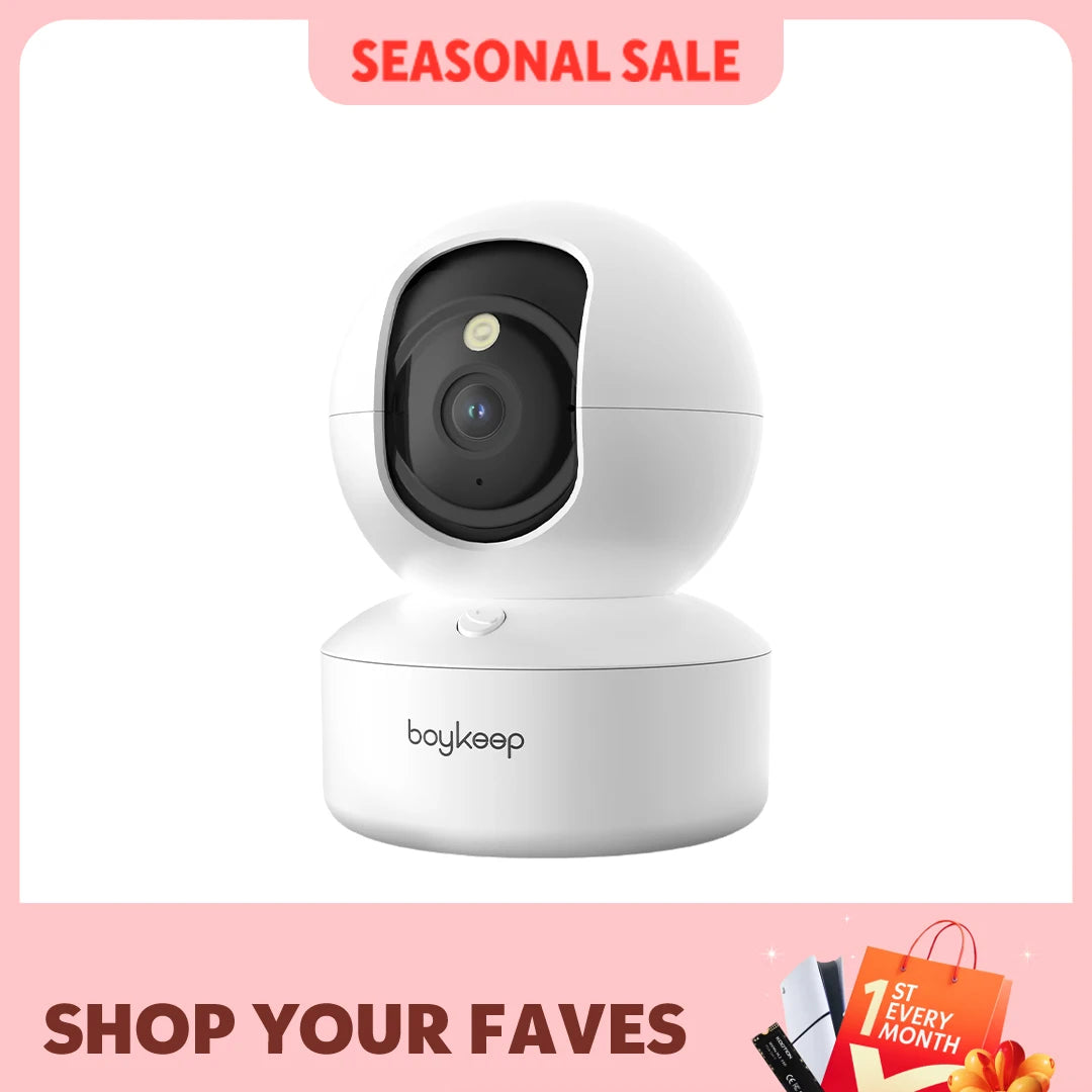 BoyKeep Smart Camera Security Protection Wifi Surveillance 5G/2.4GHz Indoor Baby Night Vision 360° Pan & Tilt 2-Way Audio K30