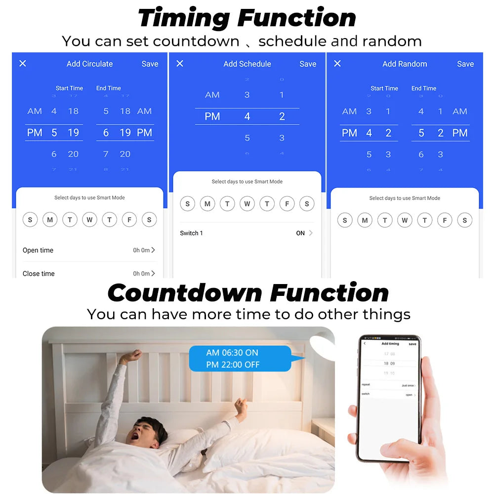 Tuya WiFi Smart Plug 16A/20A EU Smart Socket With Power Monitoring Timing Function Smart Life APP Voice Control Via Alexa Google