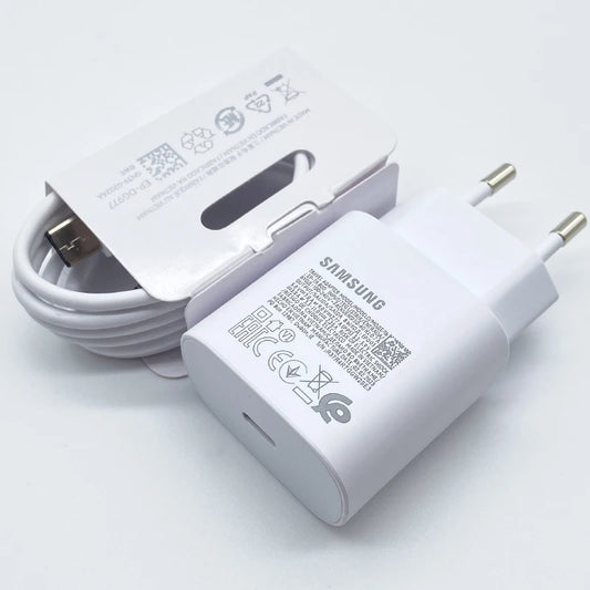 Samsung 25W Super Fast Charger Usb Type C Cargador For Galaxy S23 S24 S21 S22 Plus A54 A34 Adapter For Z Flip 5 3 fold 6 5 3 4 2