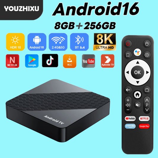 Smart X10 TV Box 4GB+32GB Android 16 Rockchip RK3518 Google Assistant 8K Video Bluetooth5.4 Media Player Very Fast Set Top Box